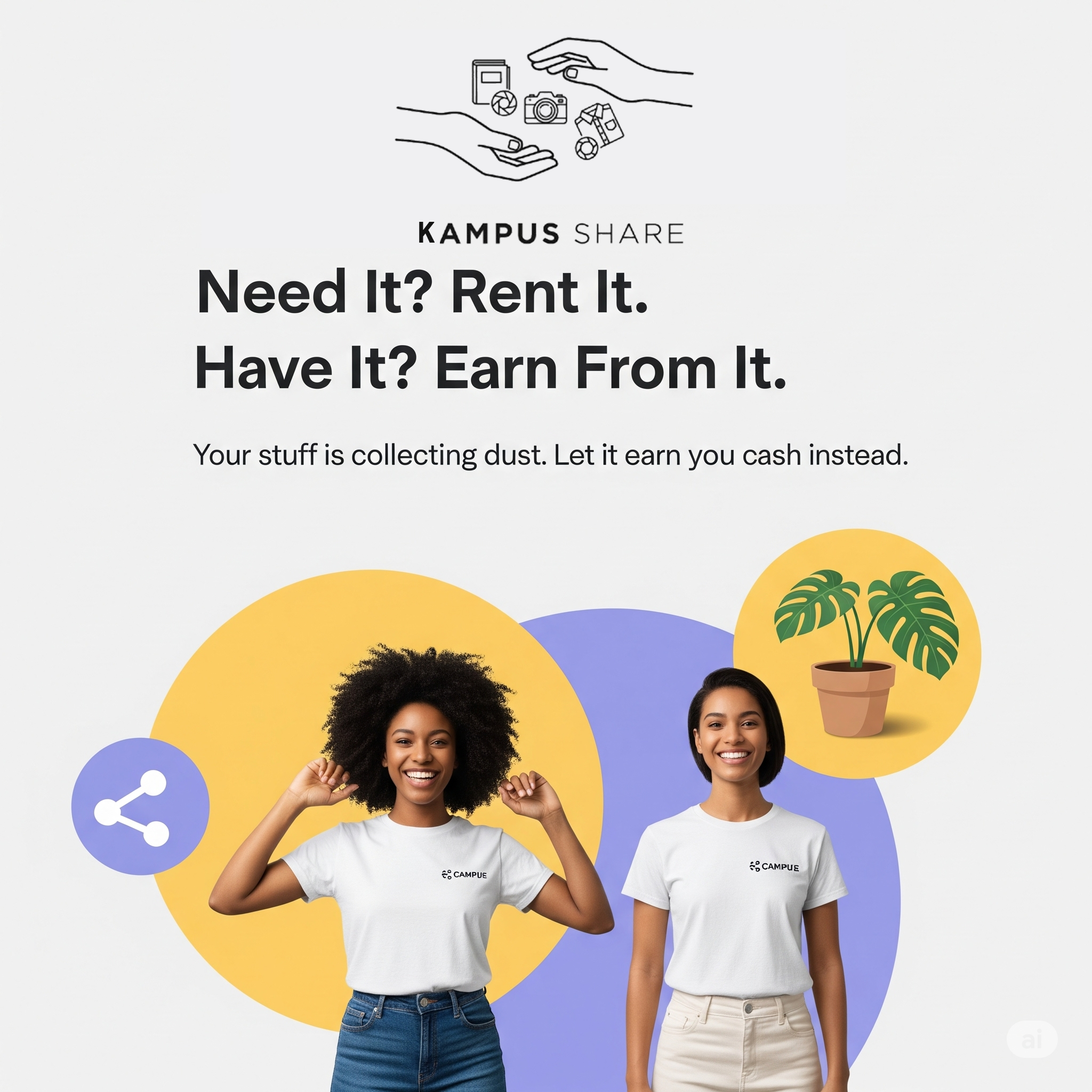 A collection of rental items